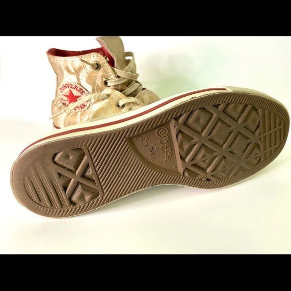 Converse Gold Brocade High Tops Rare - Picture 4 of 6